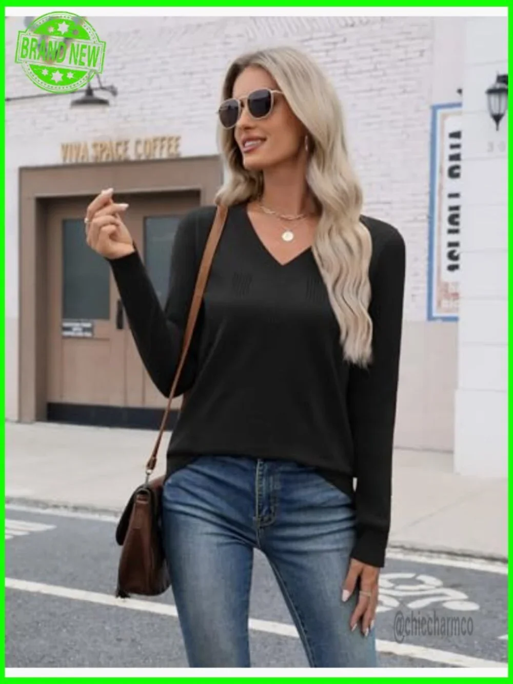 Lightweight Ribbed Knit Pullover Sweater with V-Neck and Button Cuffs